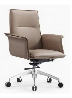 Modern Stylish Medium Back Manager Leather Office Chair for Executives, Managers in Office, Home