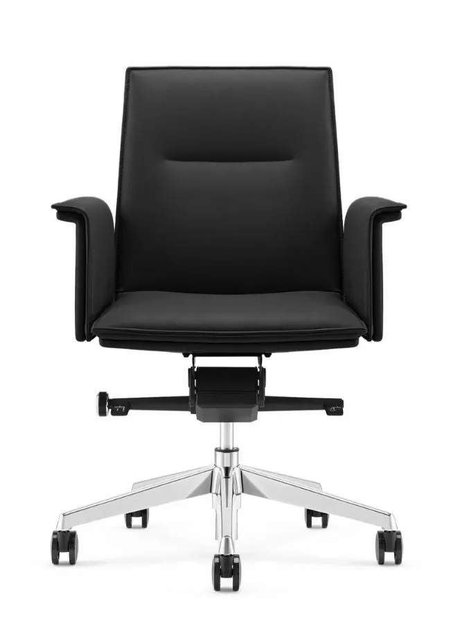 Modern Stylish Medium Back Manager Leather Office Chair for Executives, Managers in Office, Home