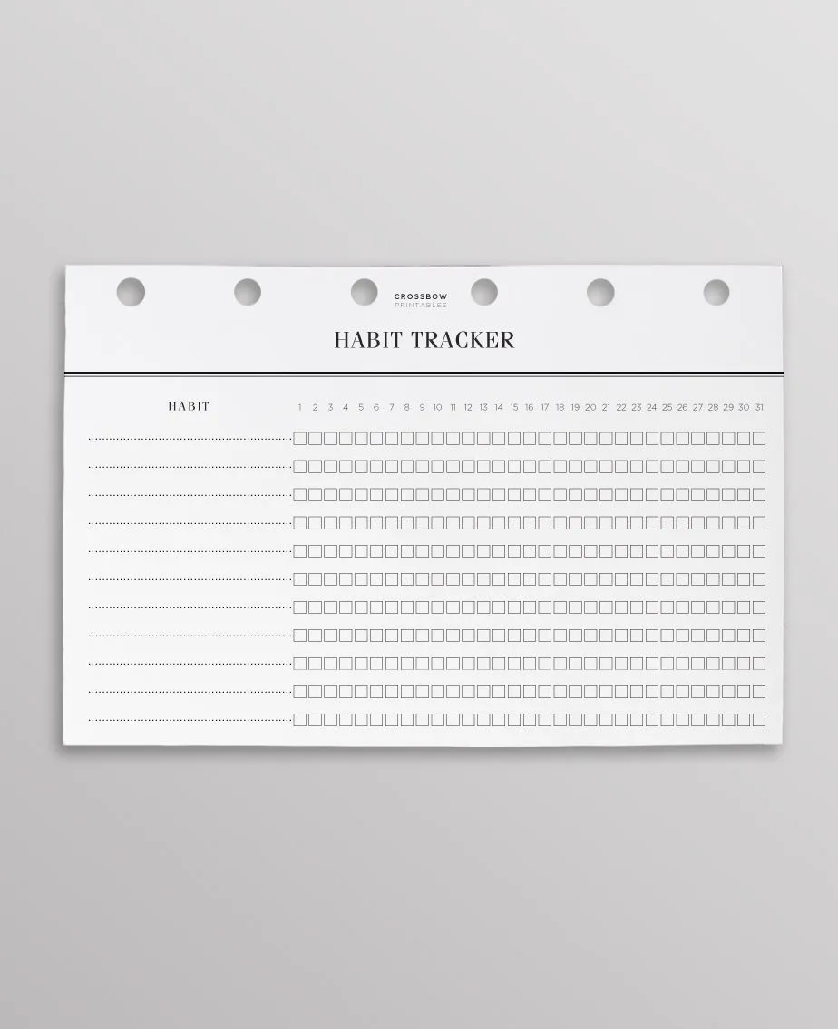 Monthly Habit Checklist: Pocket Size Inserts