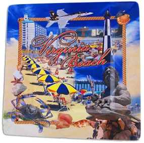 MTVB1 Melamine Snack Tray Square Virginia Beach