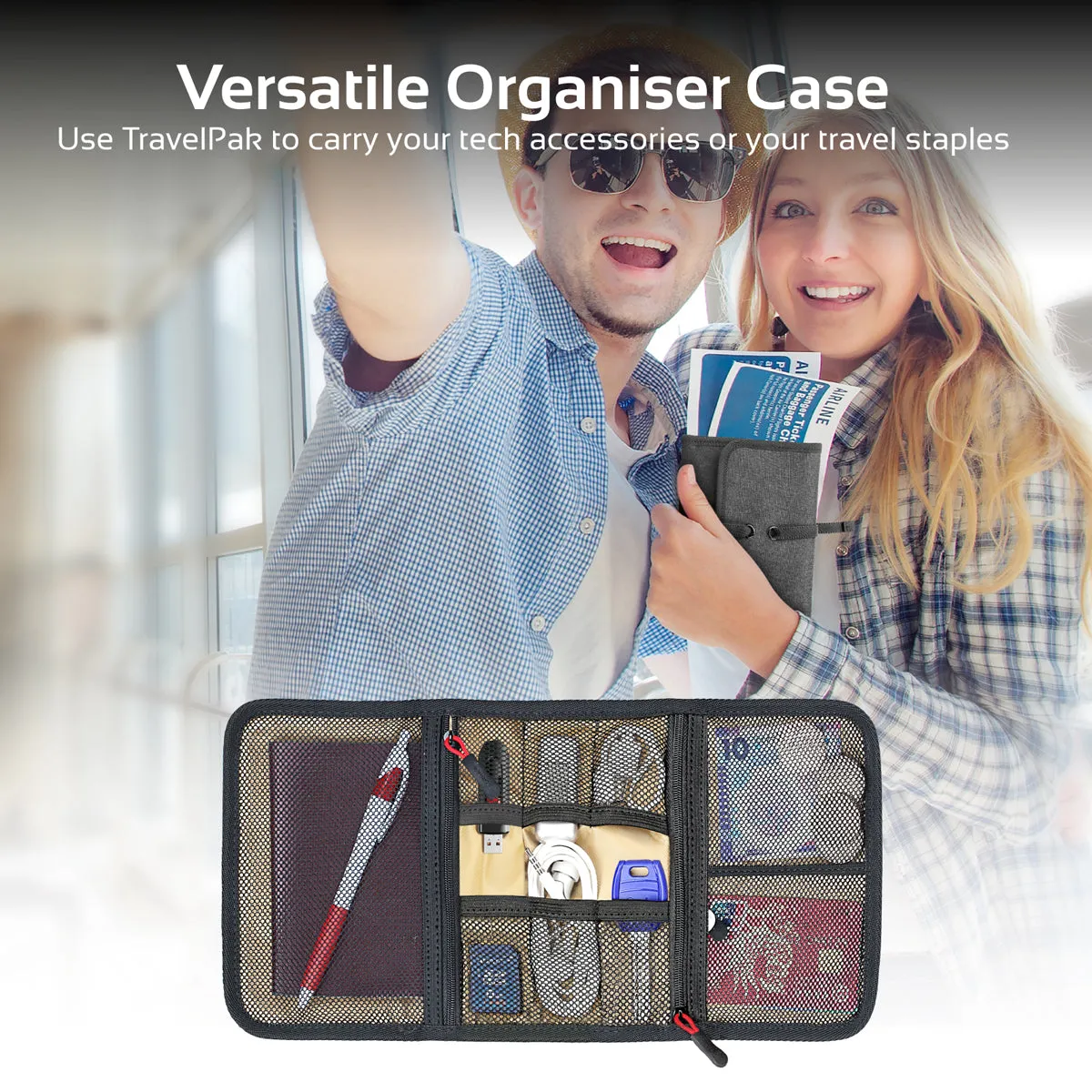 Multi-Purpose Travel Electronic Accessory Organizer Pouch