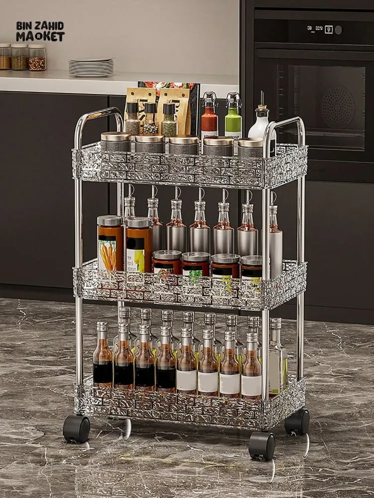 MULTIPLE LAYERS ACRYLIC MADE STORAGE CART WITH WHEELS