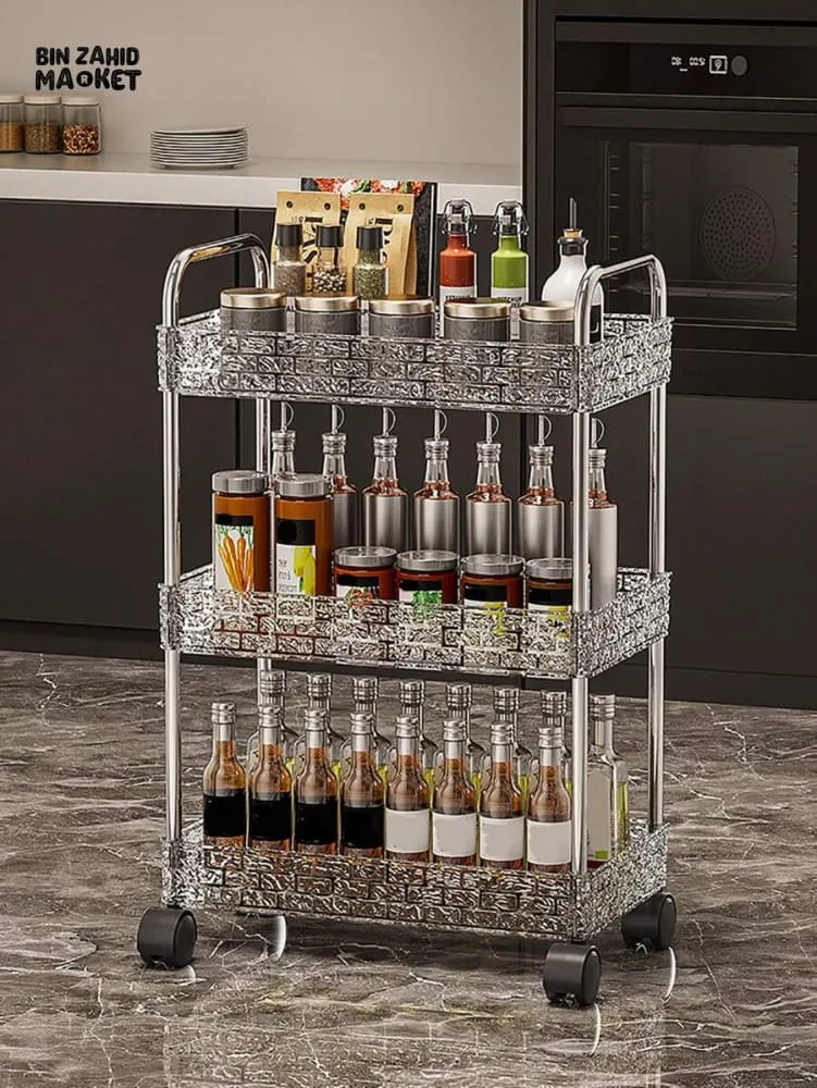 MULTIPLE LAYERS ACRYLIC MADE STORAGE CART WITH WHEELS