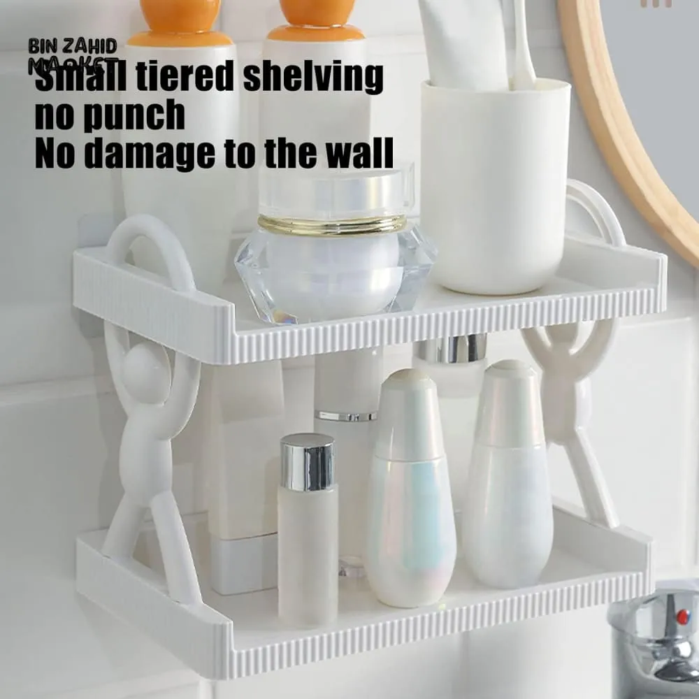 MULTIPURPOSE 2 LAYERS WALL STORAGE SHELF