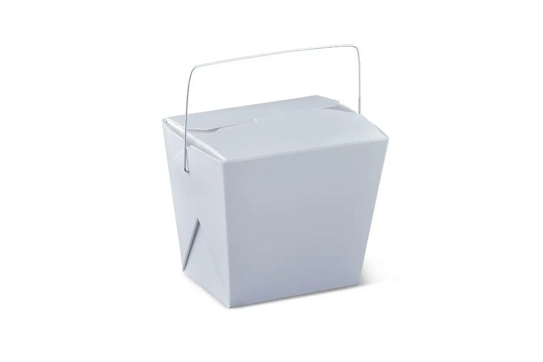 Noodle Box 16oz White  With Handle