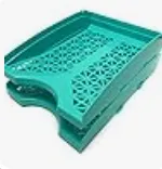 Office Plastic Desk Letter Tray (2 Pack) - Stackable