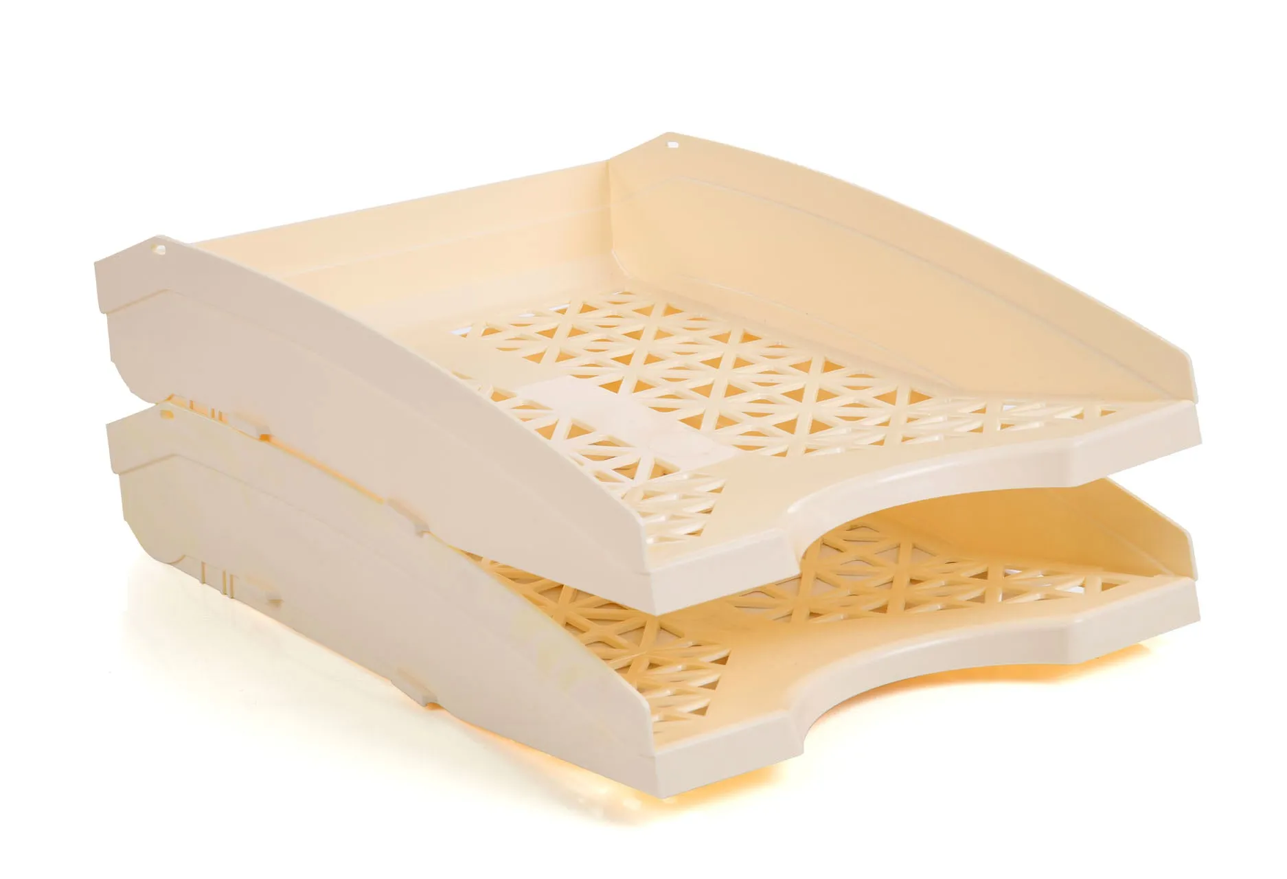 Office Plastic Desk Letter Tray (2 Pack) - Stackable