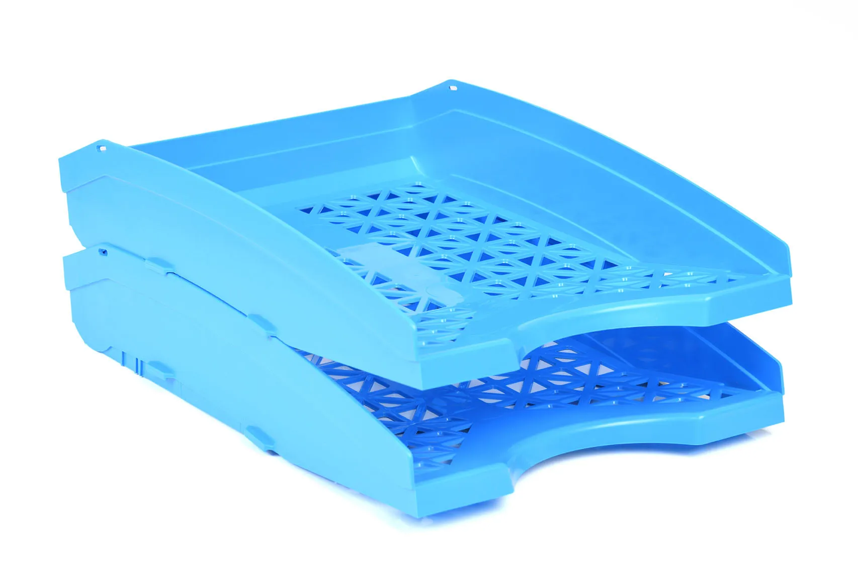 Office Plastic Desk Letter Tray (2 Pack) - Stackable