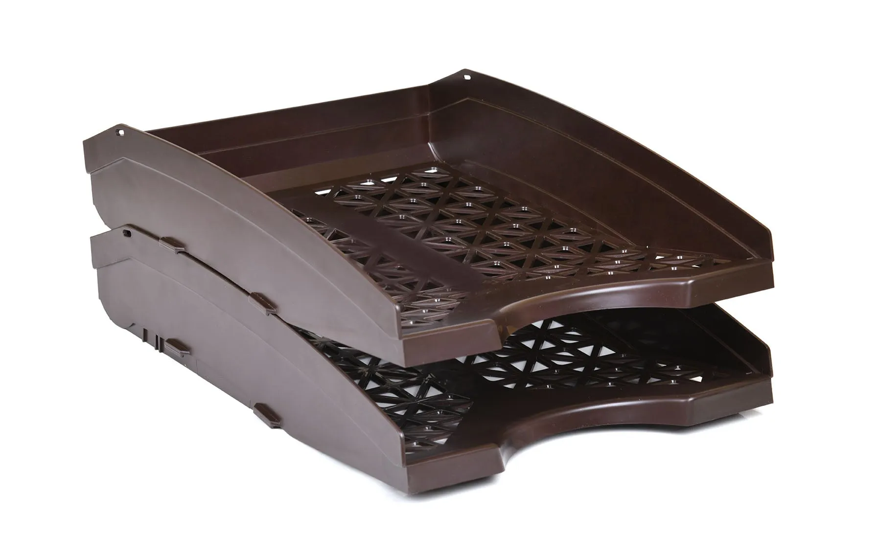 Office Plastic Desk Letter Tray (2 Pack) - Stackable