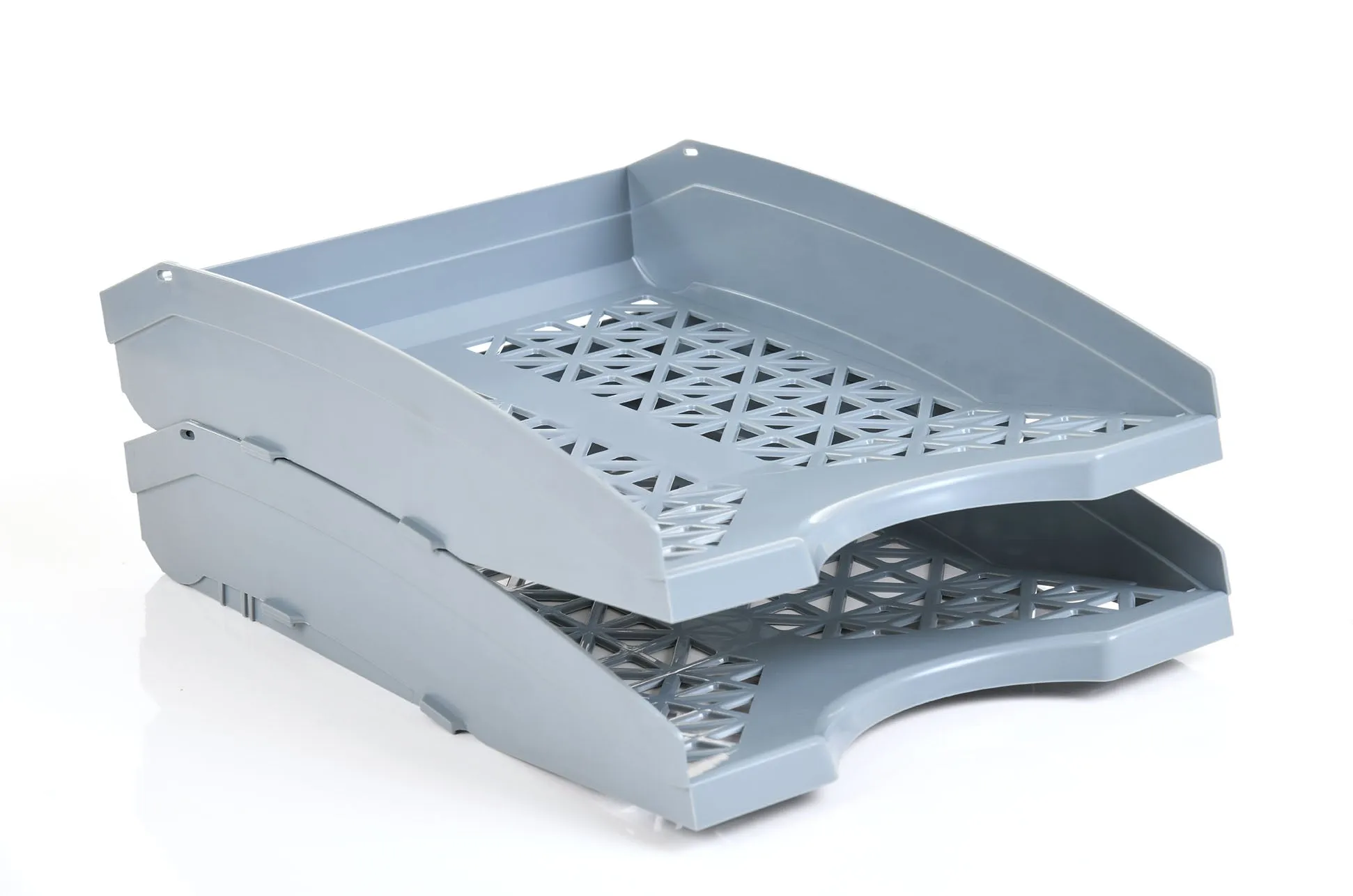 Office Plastic Desk Letter Tray (2 Pack) - Stackable