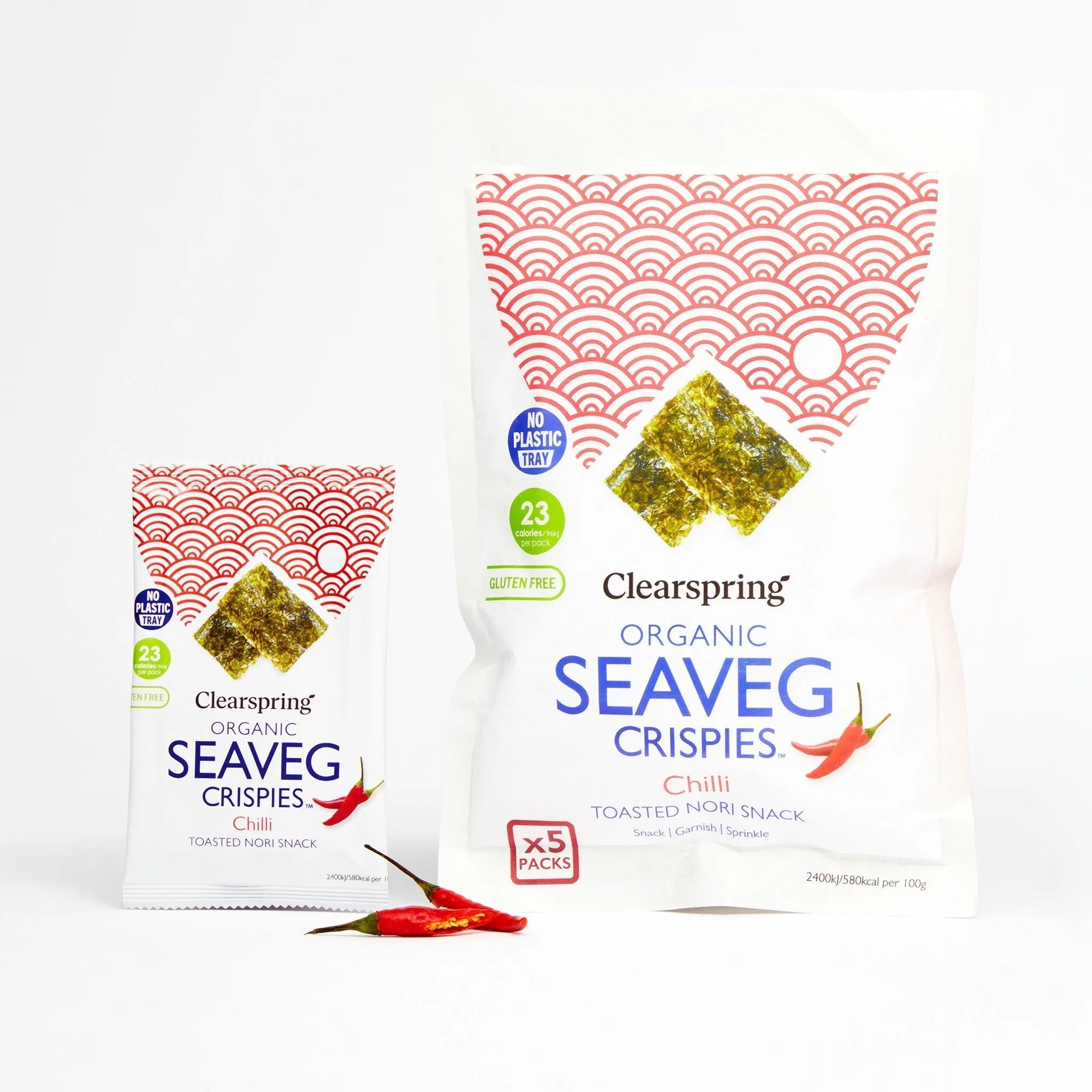 Organic Seaveg Crispies Multipack - Chilli (Crispy Seaweed Thins) (6 Pack)