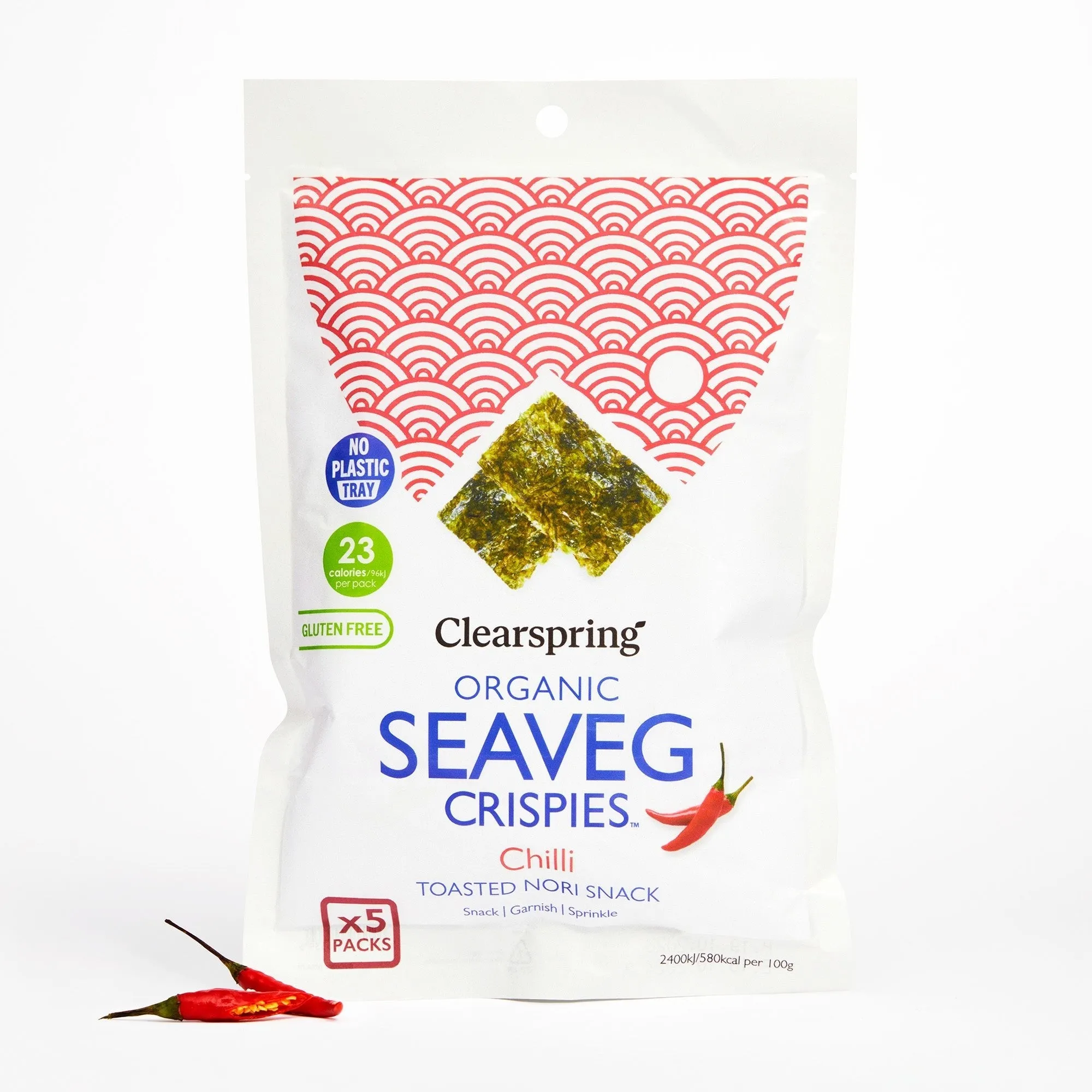 Organic Seaveg Crispies Multipack - Chilli (Crispy Seaweed Thins) (6 Pack)