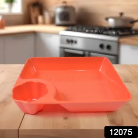 Plastic Plates With Dipping Saucer Round Dip Part (1 Pc)