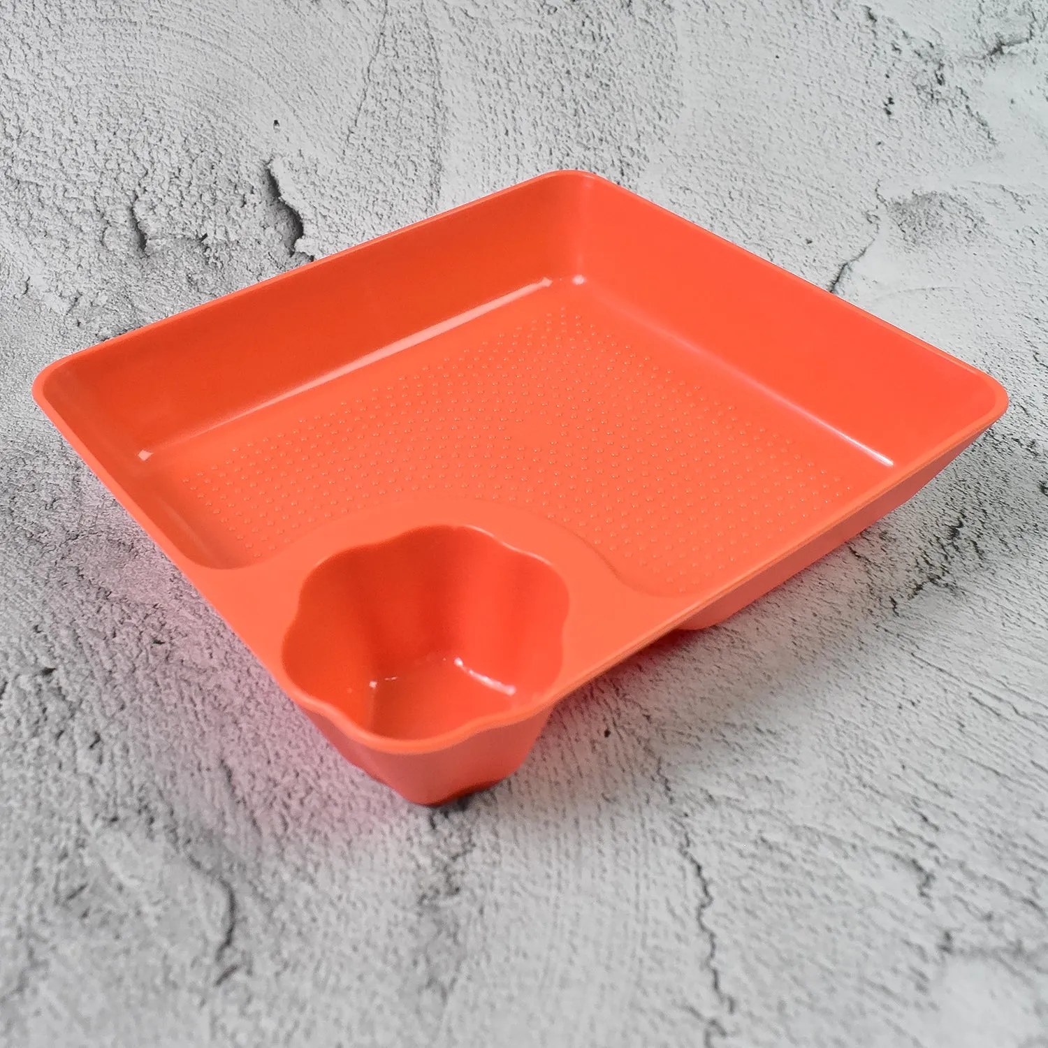 Plastic Plates With Dipping Saucer Round Dip Part (1 Pc)