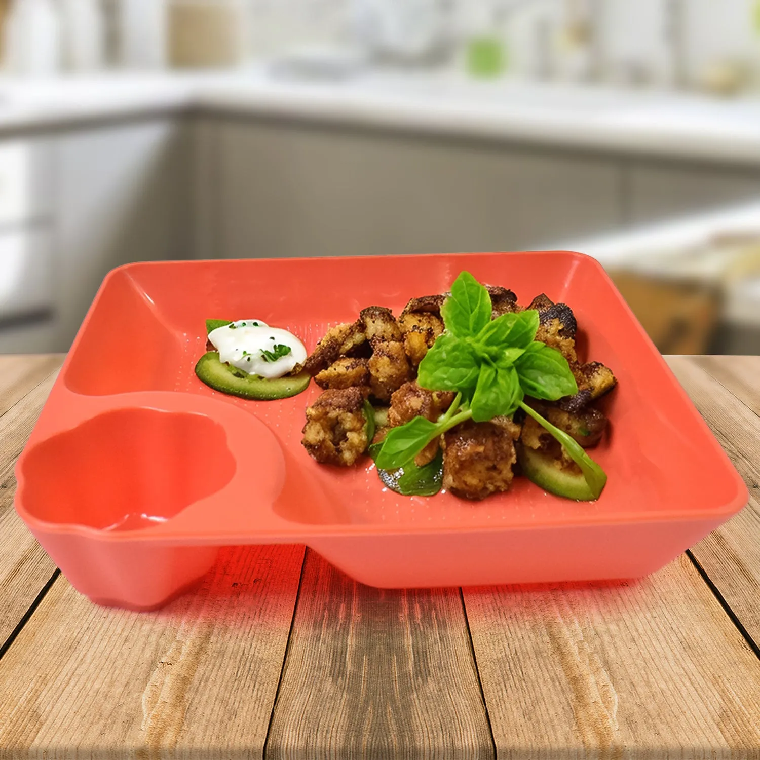 Plastic Plates With Dipping Saucer Round Dip Part (1 Pc)