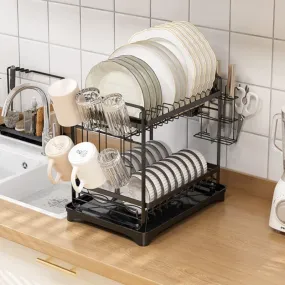 Plate Parade Double Dish Rack - Black