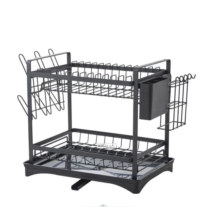 Plate Parade Double Dish Rack - Black