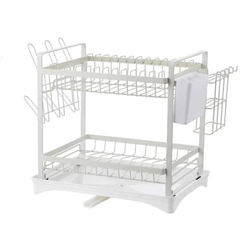Plate Parade Double Dish Rack - White