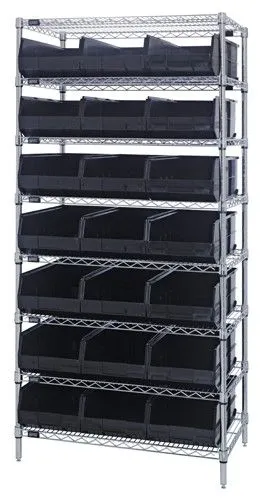 Quantum WR8-425 Wire Shelving System with 8 Shelves, 12" x 36" x 74"