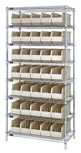 Quantum WR8-461 Wire Shelving System with 8 Shelves, 18" x 36" x 74"