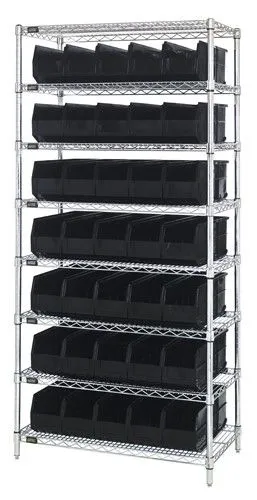 Quantum WR8-461 Wire Shelving System with 8 Shelves, 18" x 36" x 74"