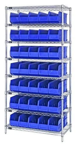 Quantum WR8-461 Wire Shelving System with 8 Shelves, 18" x 36" x 74"
