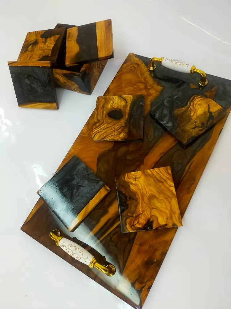 Resin tray, Epoxy tray, Wooden tray