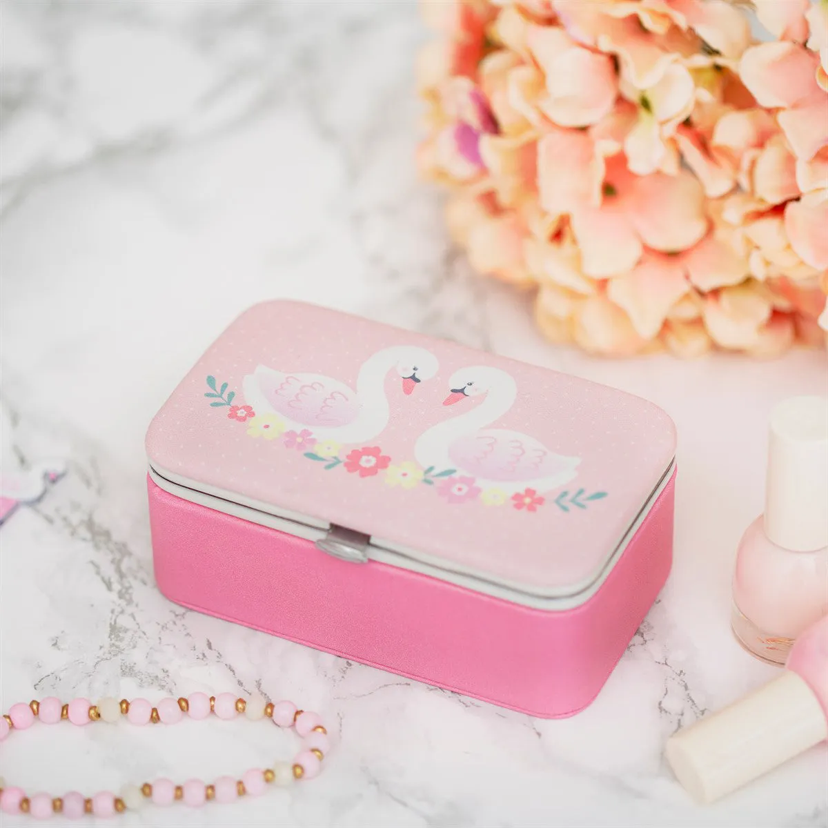 RJB Stone Freya Swan Mini Travel Jewellery Box