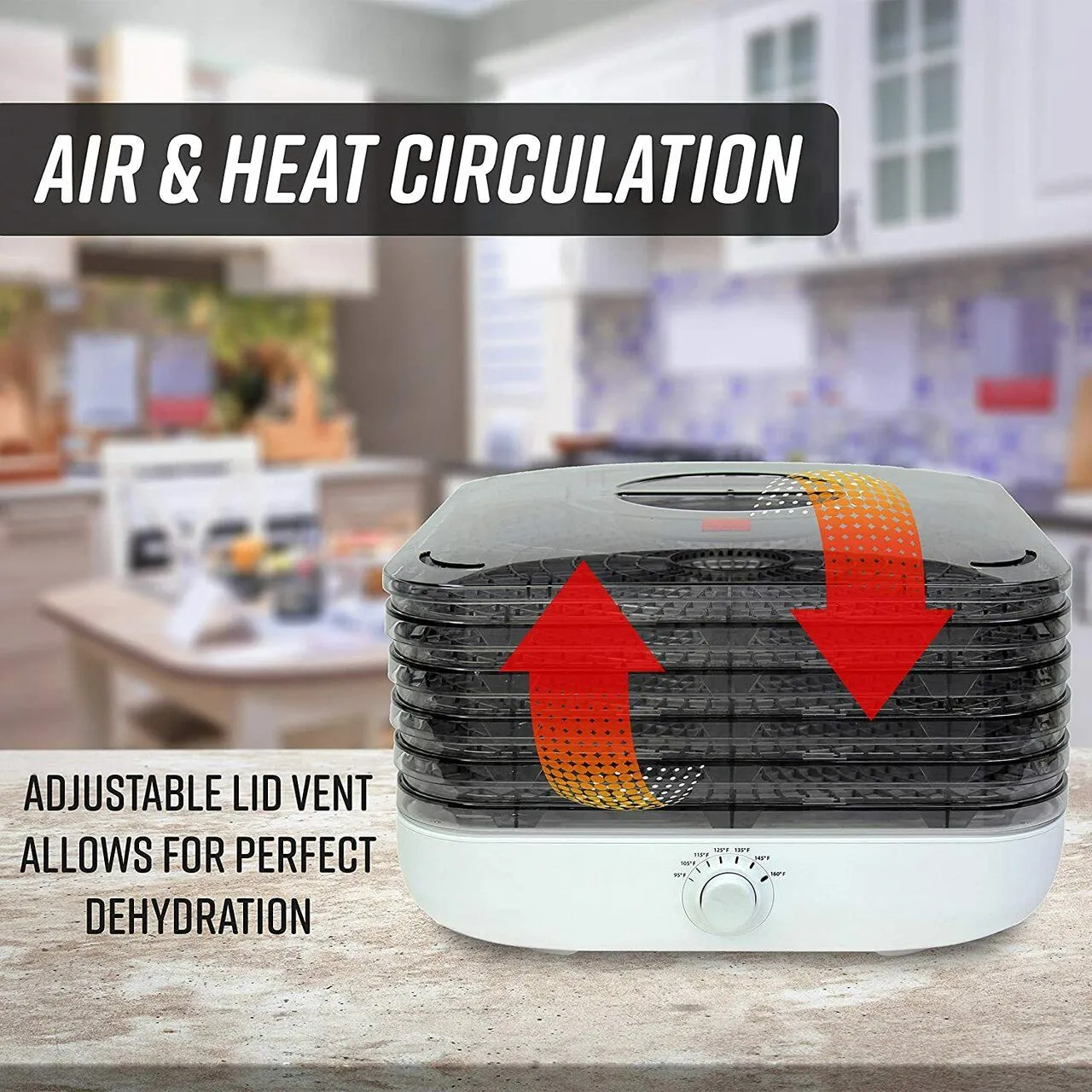 Ronco Turbo EZ-Store 5-Tray Dehydrator with Convection Air Flow
