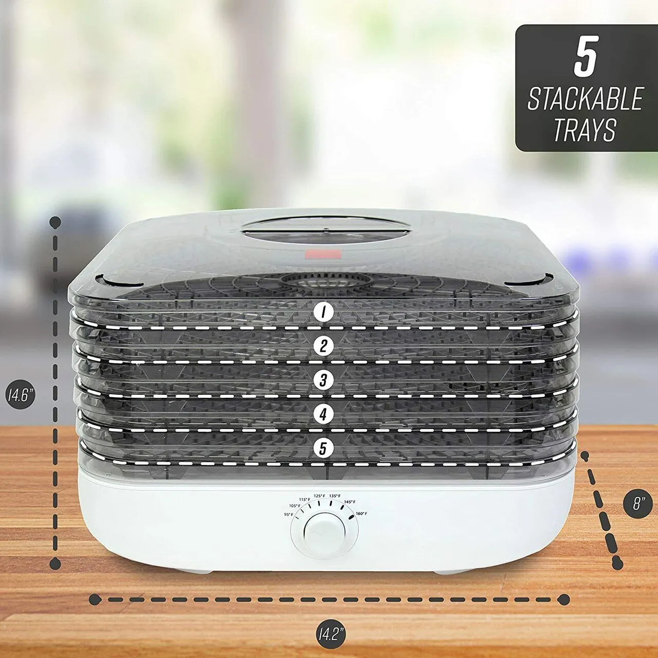 Ronco Turbo EZ-Store 5-Tray Dehydrator with Convection Air Flow