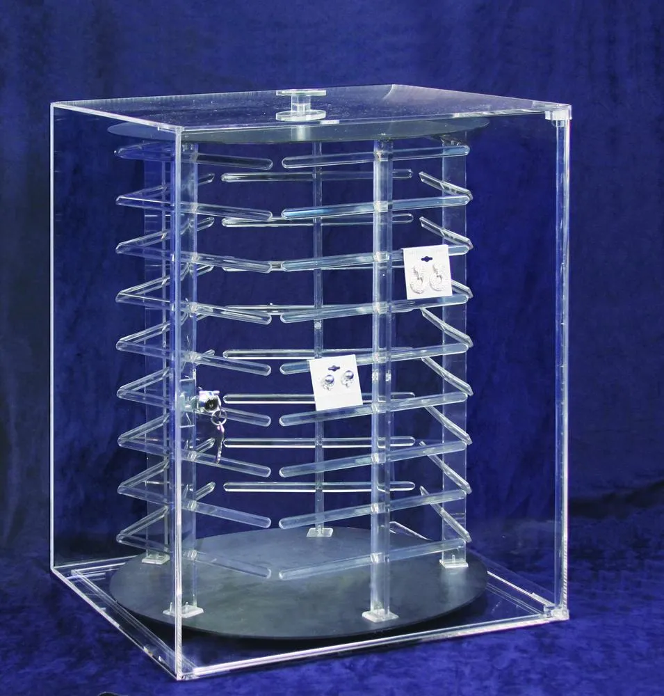 Rotating Acrylic Case for 180 pcs. 2" Hanging Earring Cards