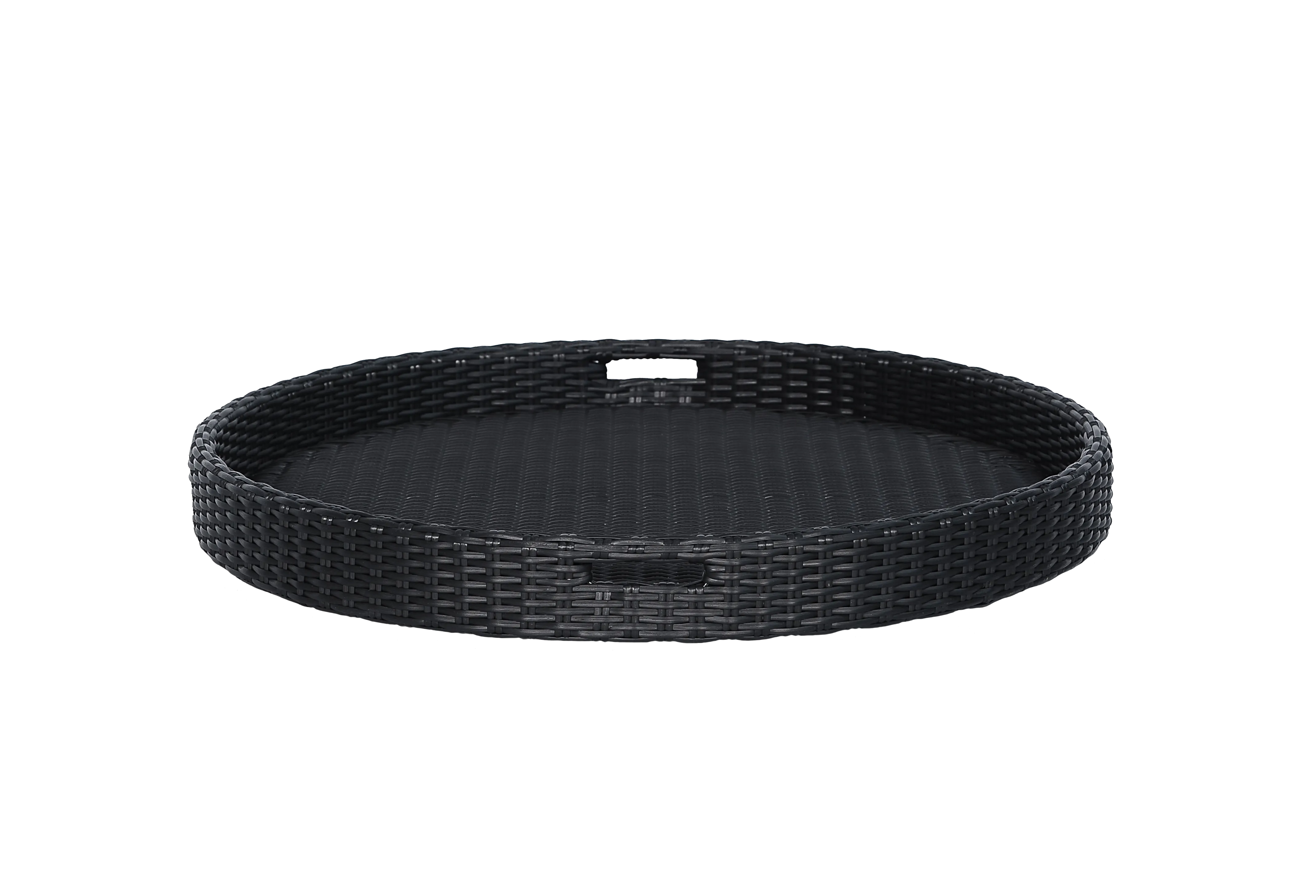 Round Woven Pool Floating Tray - Black