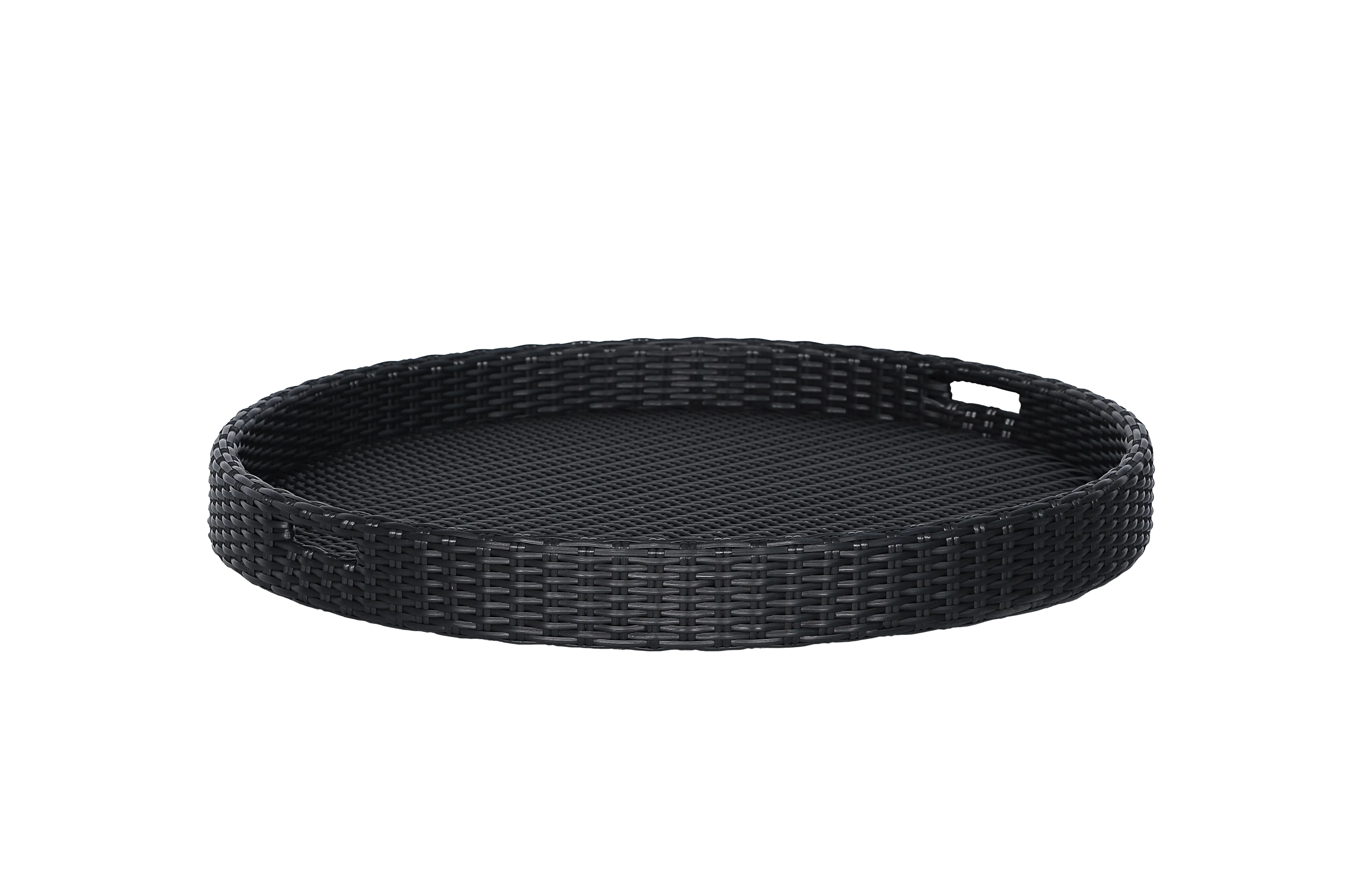 Round Woven Pool Floating Tray - Black