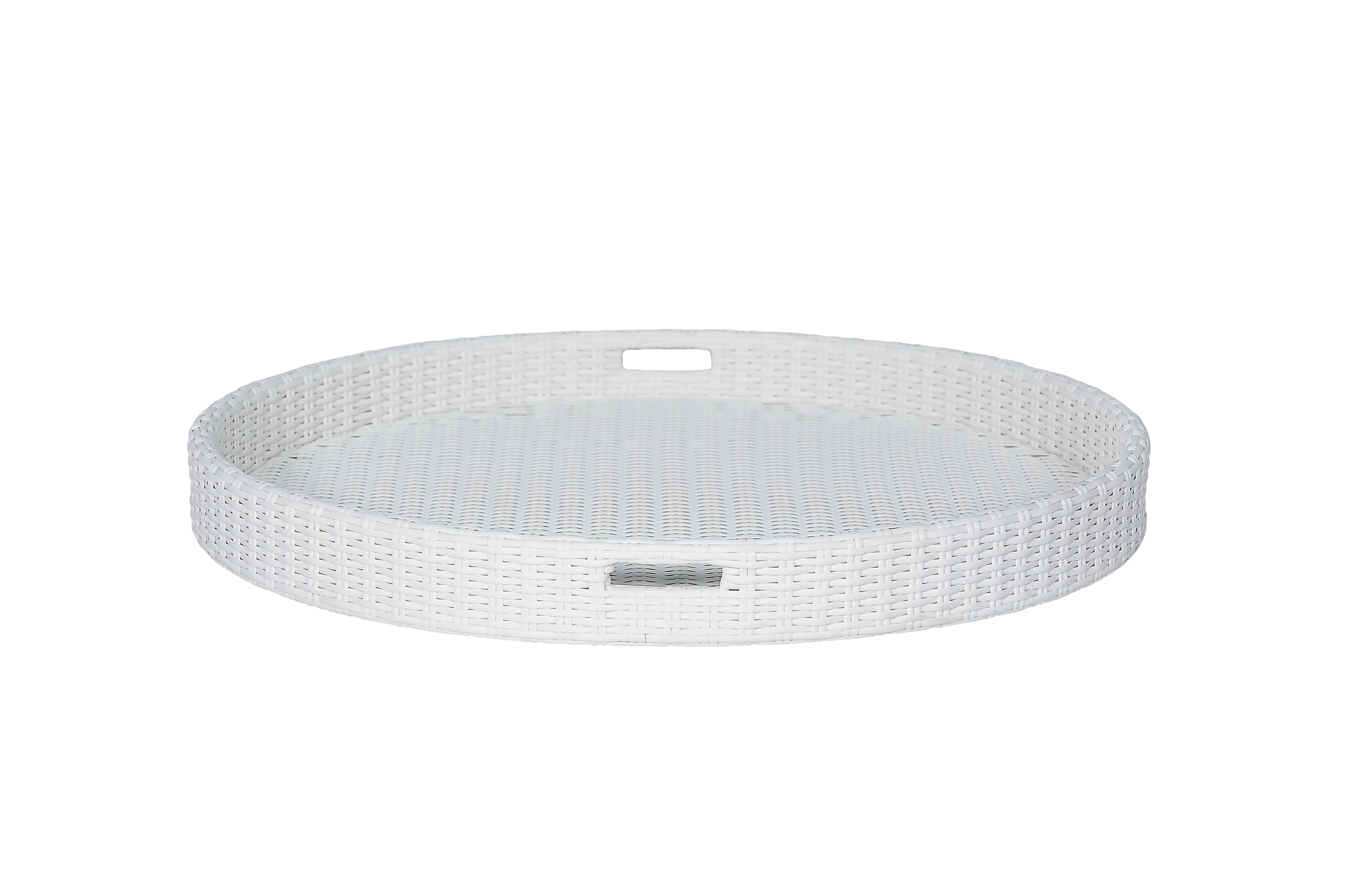 Round Woven Pool Floating Tray - White