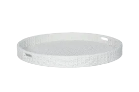 Round Woven Pool Floating Tray - White