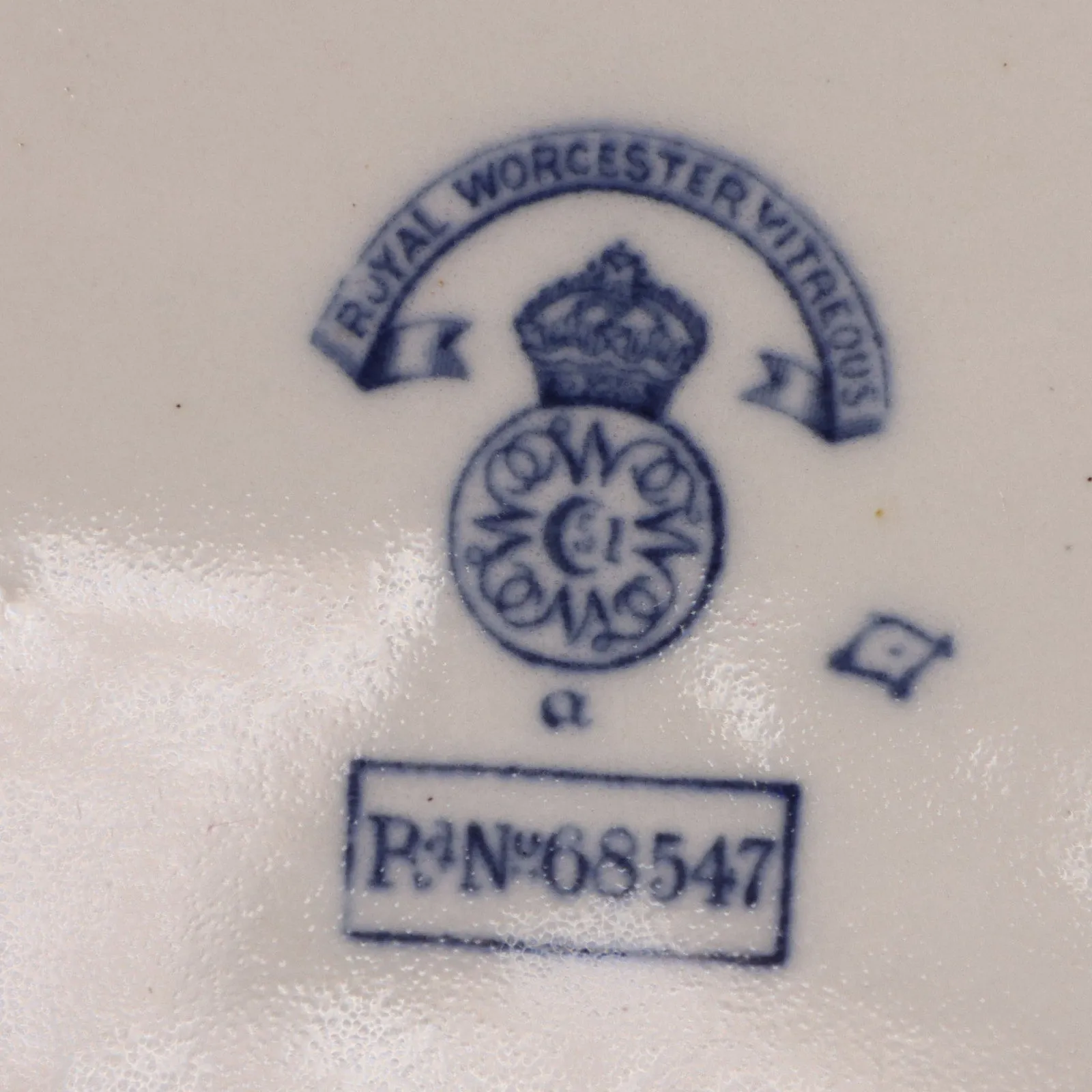 Royal Worcester W2297 68547 Oval Covered Serving Dish Blue Floral Gold Trim 1890
