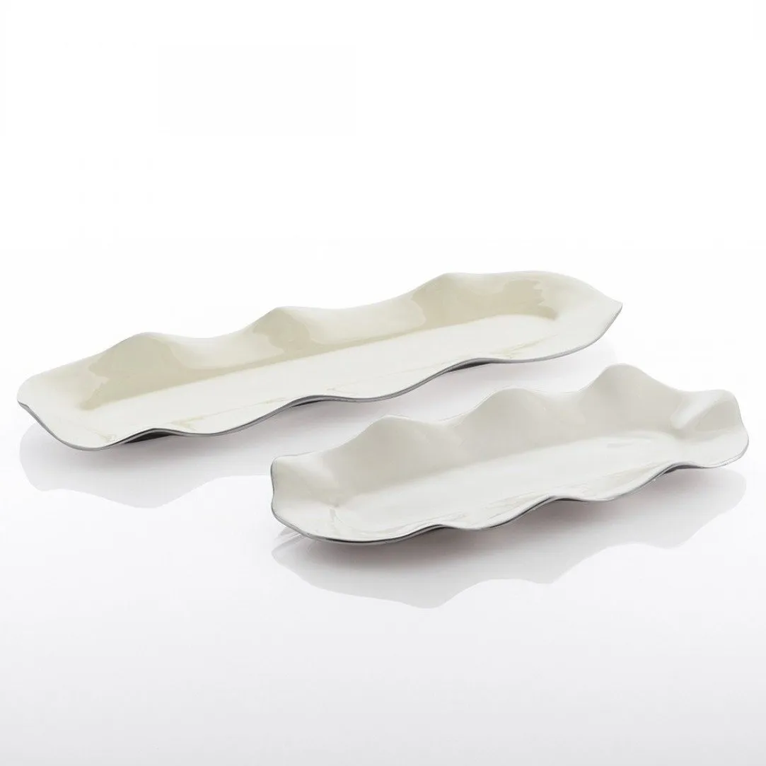 Ruffled Long Trays Oyster