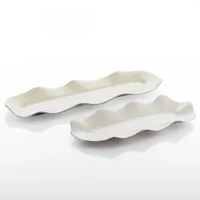 Ruffled Long Trays Oyster