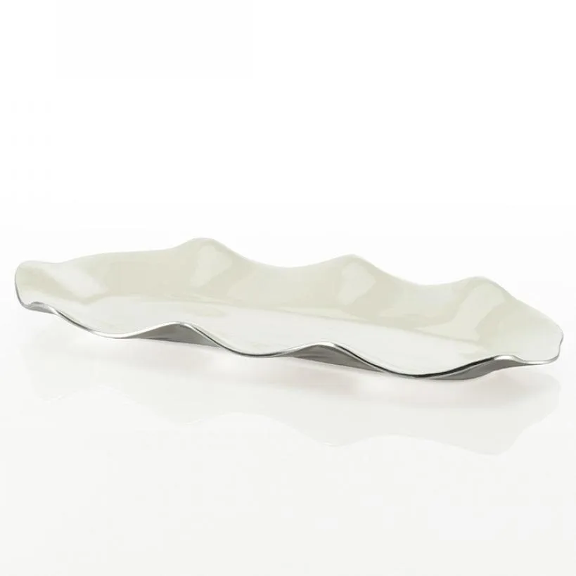 Ruffled Long Trays Oyster
