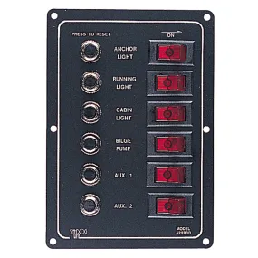 Sea-Dog Aluminum Circuit Breaker Panel - 6 Circuit [422800-1]