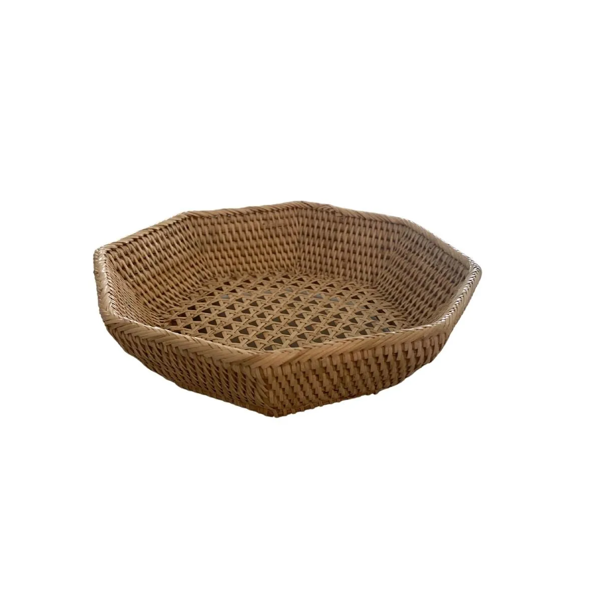Small Octagonal Rattan Tray