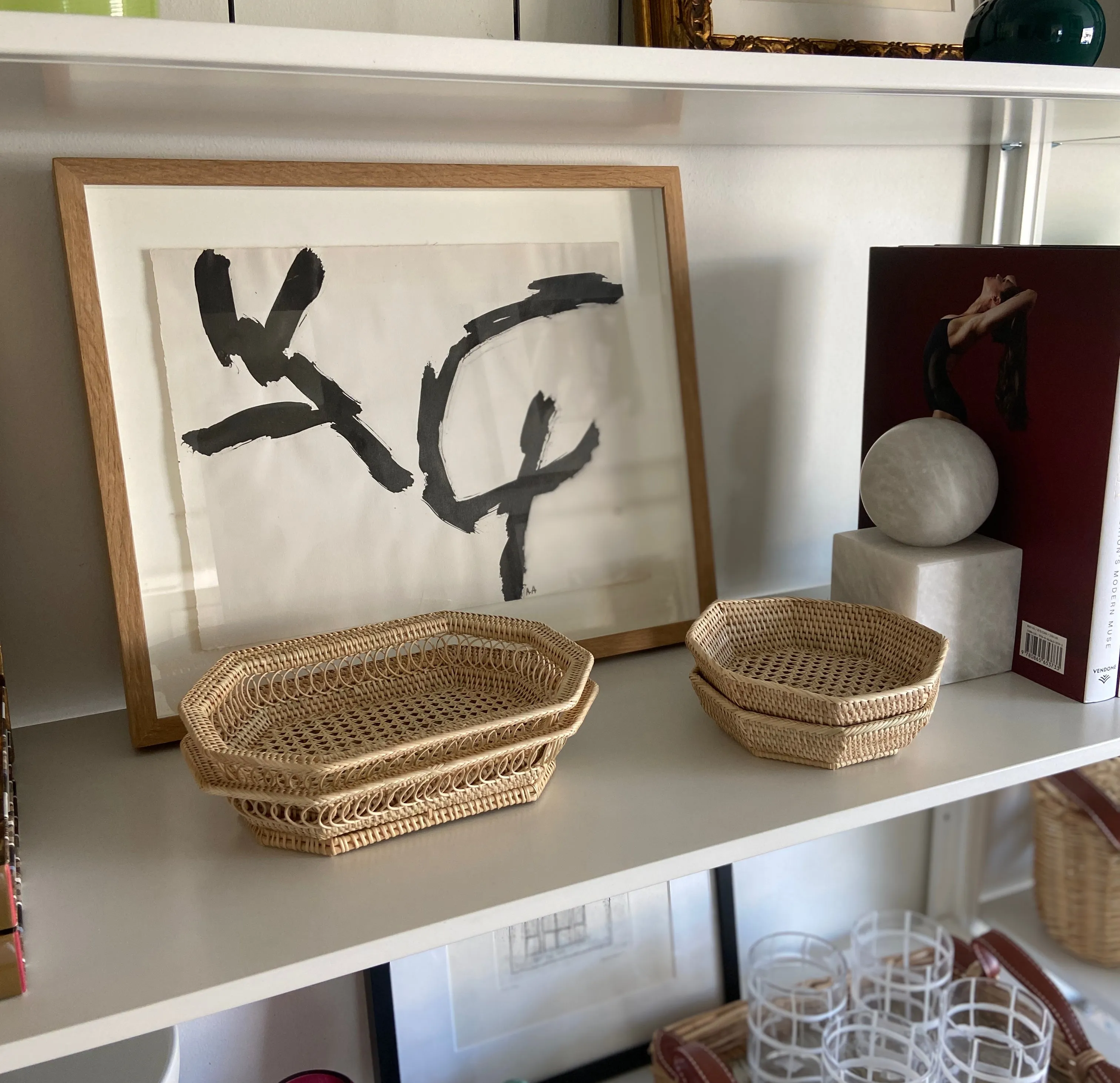 Small Octagonal Rattan Tray
