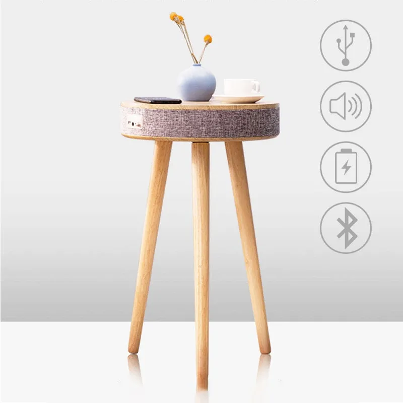 Smart Table Living Room Inductive Wireless Charging Table Wooden Outdoor 3D Surround Music