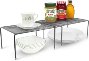 Sorbus Pantry Cabinet Organizers -Features Stackable Expandable Shelves Made of Steel - Ideal for Pantry, Cabinet, Countertop, and much more in Kitchen/Bathroom (Silver)