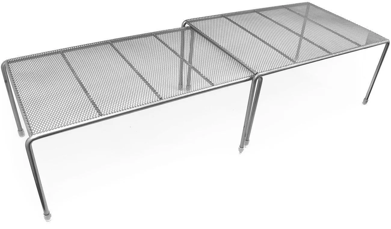 Sorbus Pantry Cabinet Organizers -Features Stackable Expandable Shelves Made of Steel - Ideal for Pantry, Cabinet, Countertop, and much more in Kitchen/Bathroom (Silver)