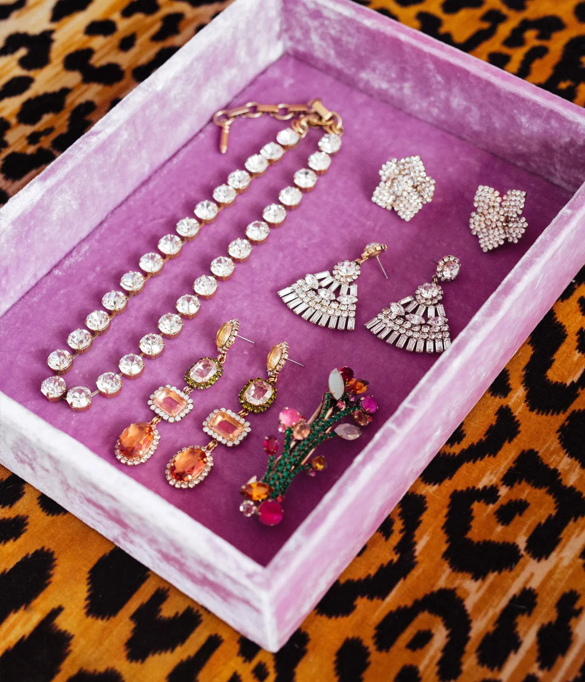 Stackable Silk Velvet Jewelry Tray in Berry