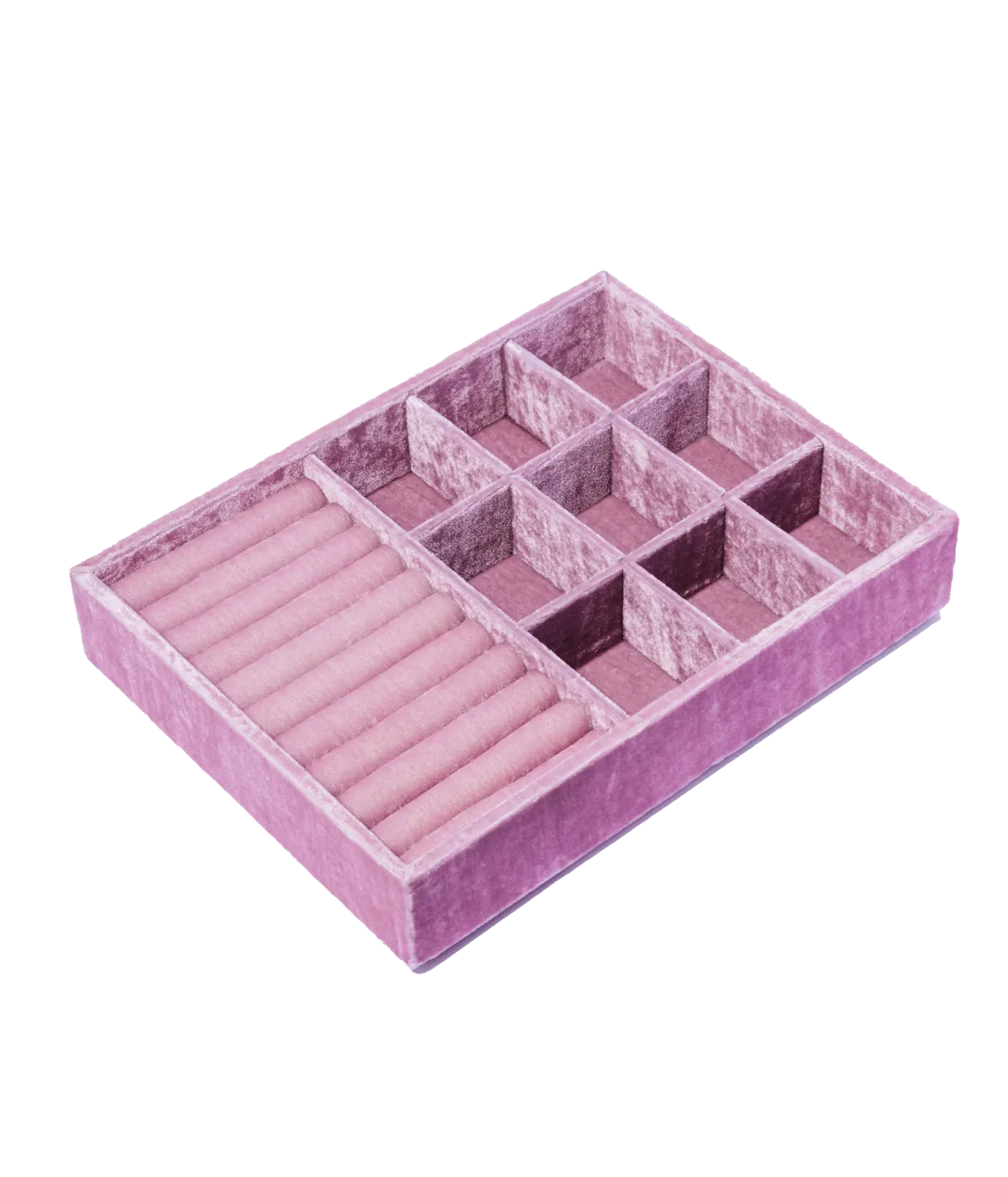 Stackable Silk Velvet Jewelry Tray in Berry