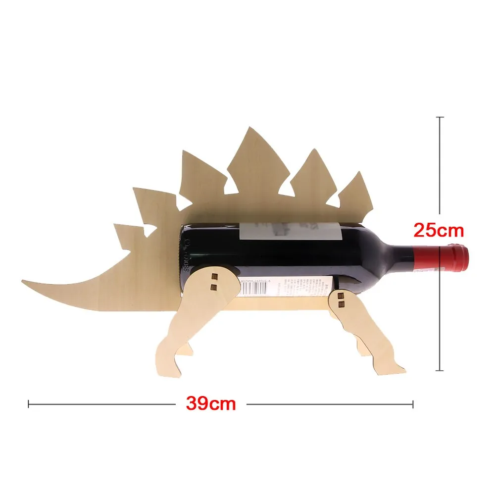Stegosaurus Wine Bottle Holder Wooden Dinosaur Wine Rack Modern Wine Storage Minimalist Home Decor Gift For Wine Lover
