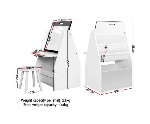 Tatum Keezi Kids Bookshelfs Child Bookcases Kids Easel Whiteboard Magazine Rack Desk