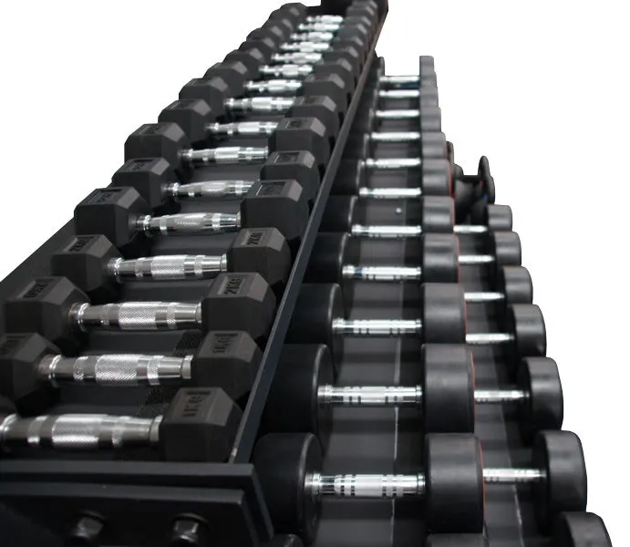 TITANIUM USA 3 TIER EXTRA LARGE FLAT TRAY HEX DUMBBELL RACK